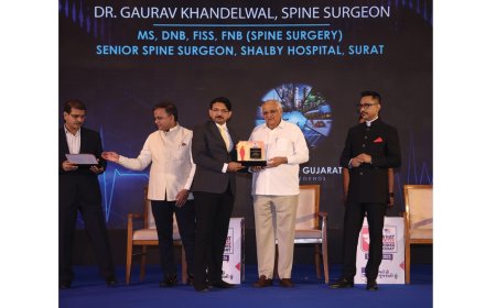 Surat Spine Expert Dr. Gaurav Khandelwal Honored by Gujarat CM for Spinal Care